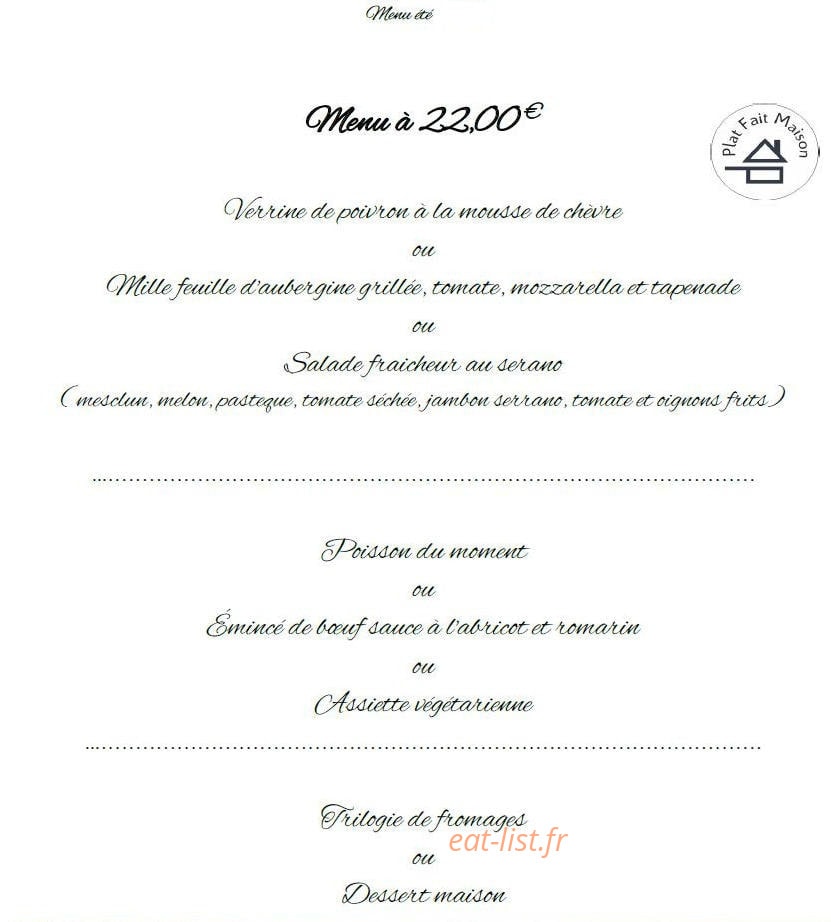 Café Restaurant La Tude — carte page 1