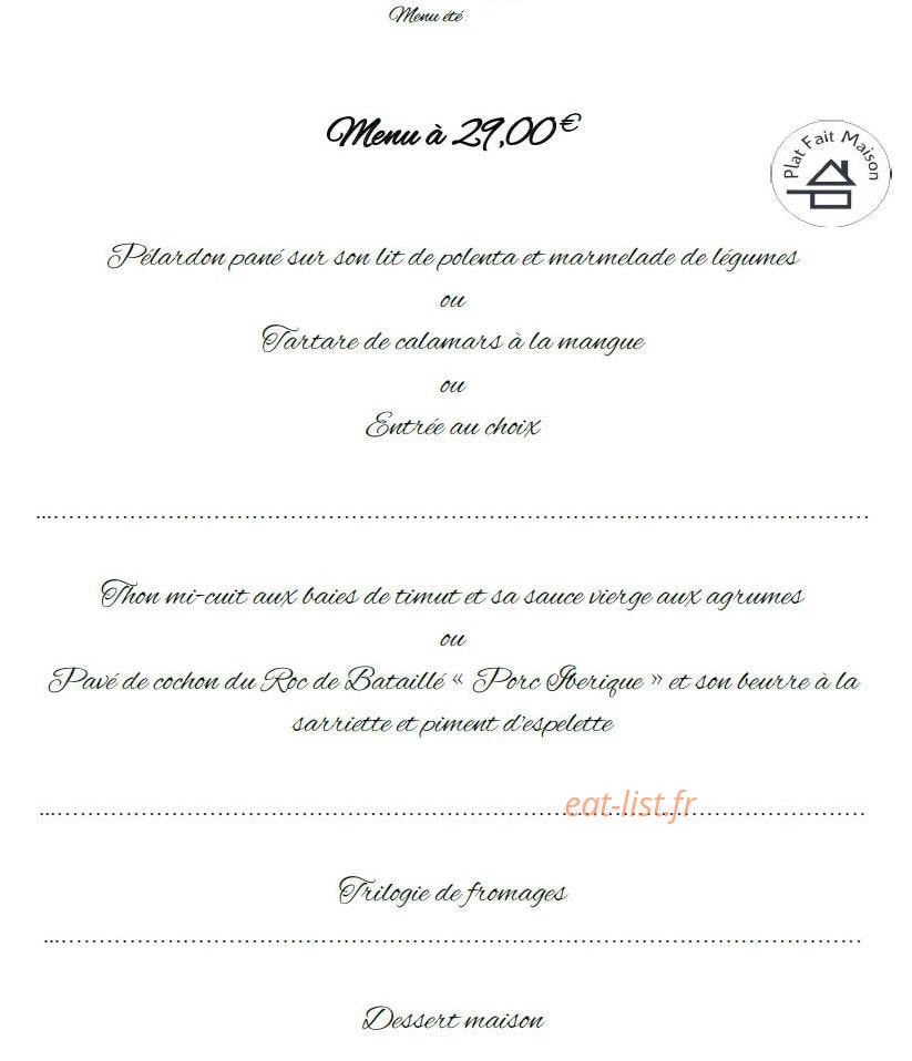 Café Restaurant La Tude — carte page 2