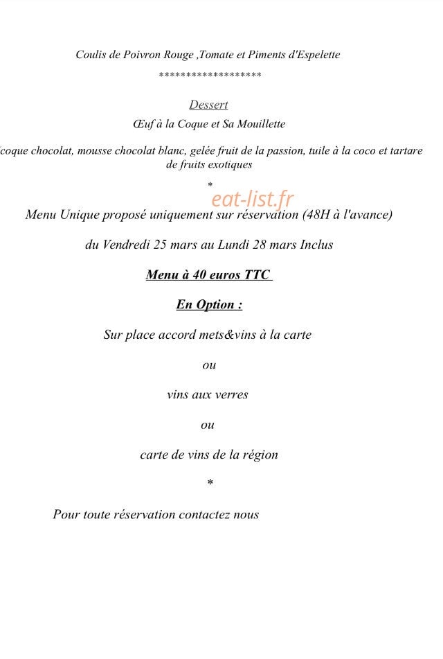 L'Art Des Sens — carte page 2
