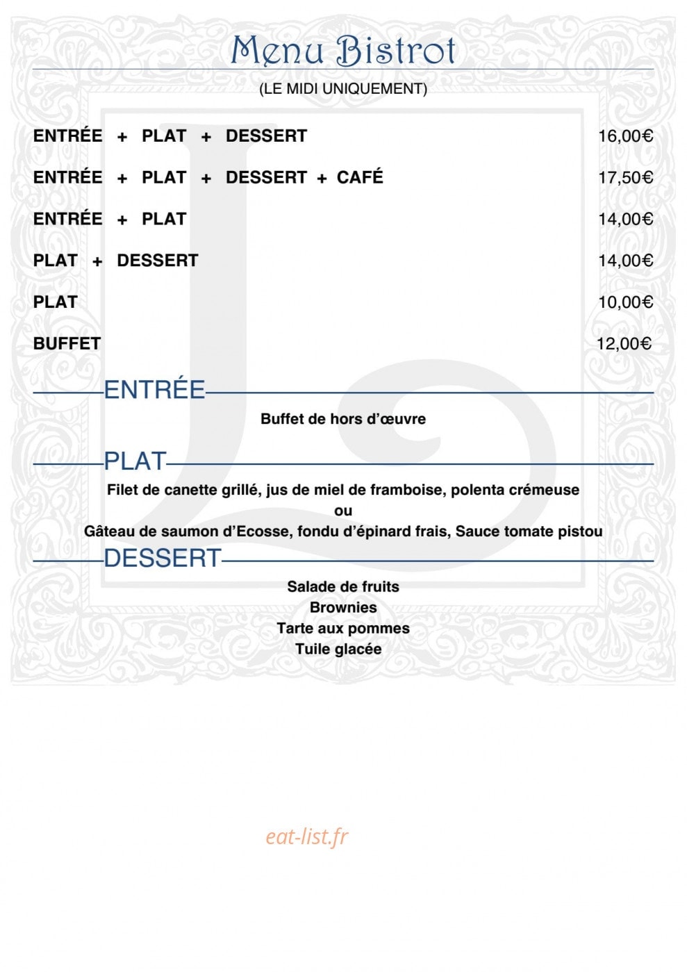 La Louisia — carte page 1
