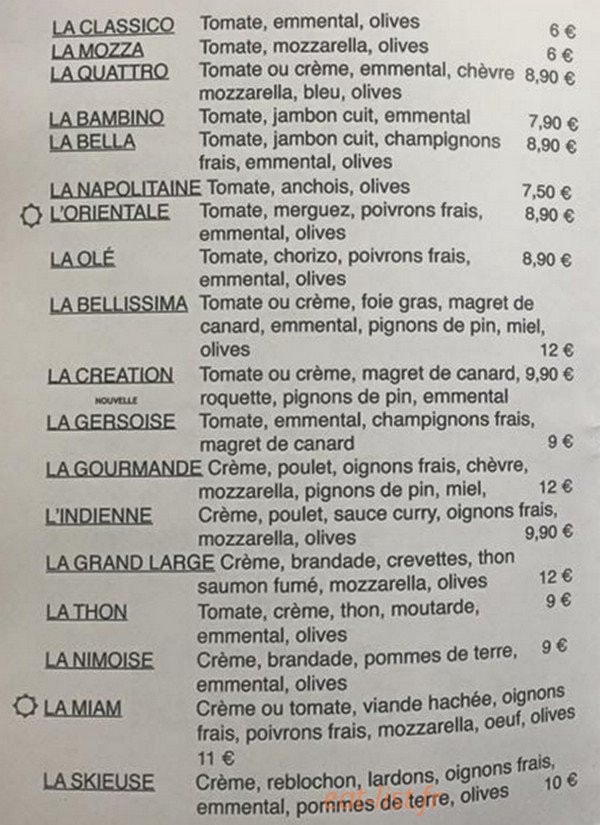 Une touche de pizza — carte page 1