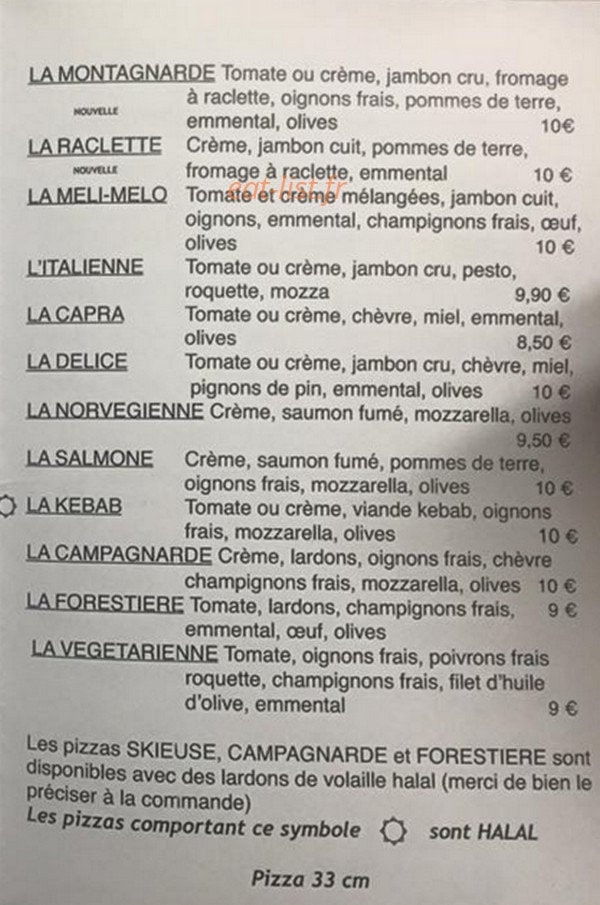 Une touche de pizza — carte page 2