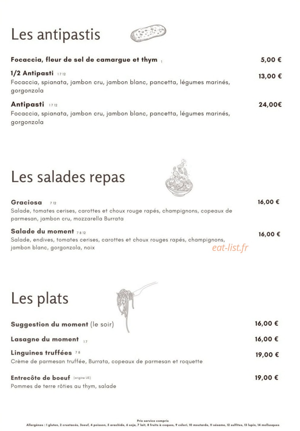 Trattoria Del Gusto — carte page 2