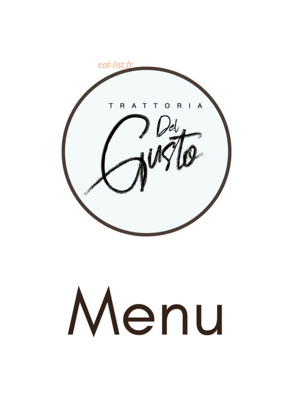 Trattoria Del Gusto — carte page 1