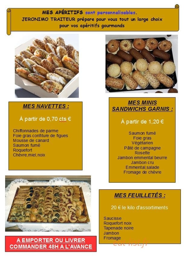 Jeronimo traiteur — carte page 2