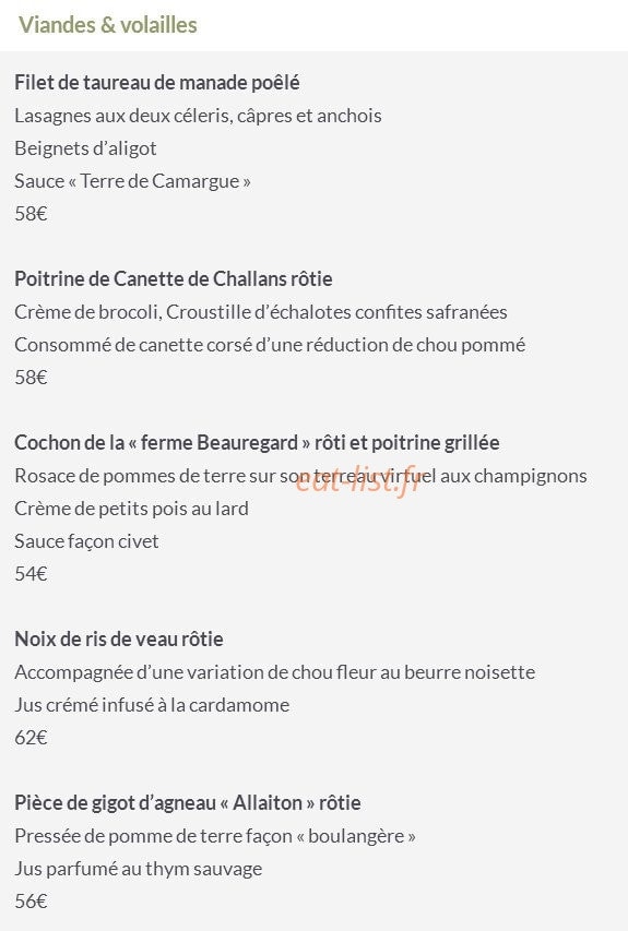Michel Kayser Restaurant Alexandre — carte page 3