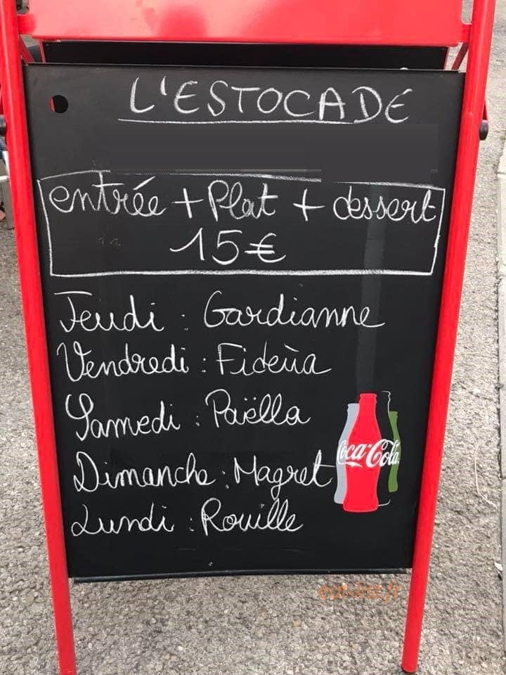 bar L'estocade — carte page 1