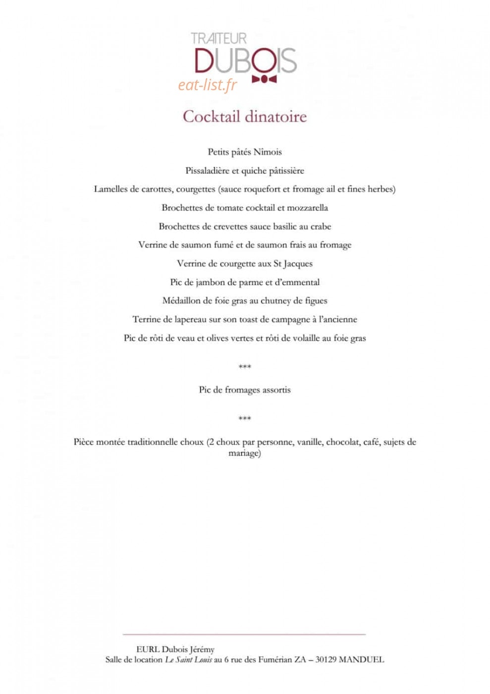Dubois — carte page 3