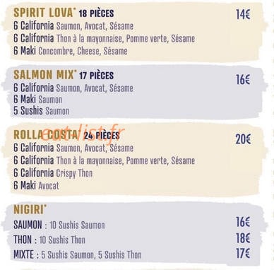 L'esprit Sushi — carte page 4