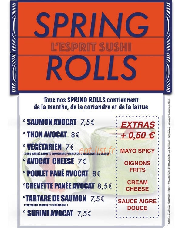 L'esprit Sushi — carte page 1