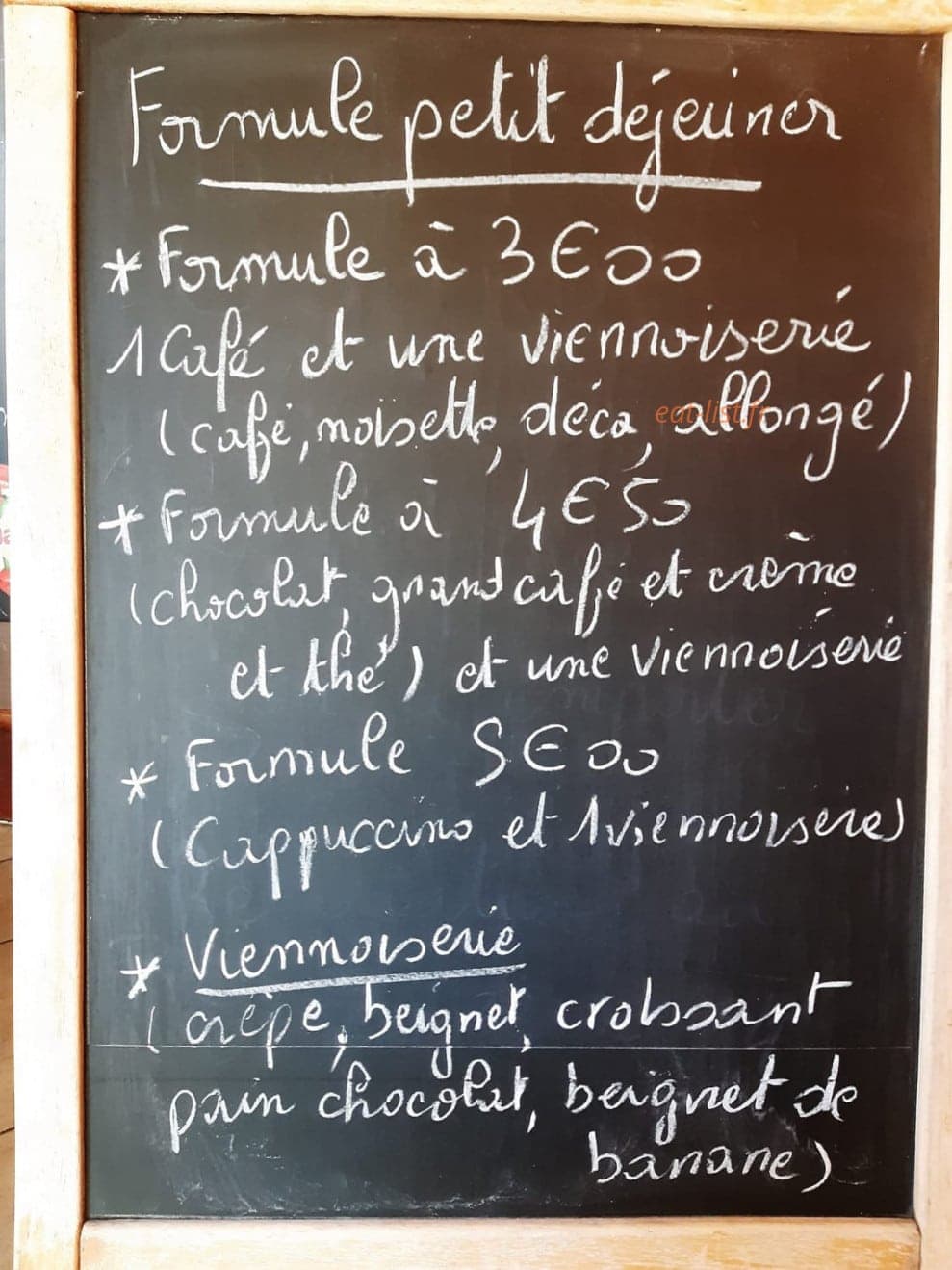 Le café Marseillais — carte page 1