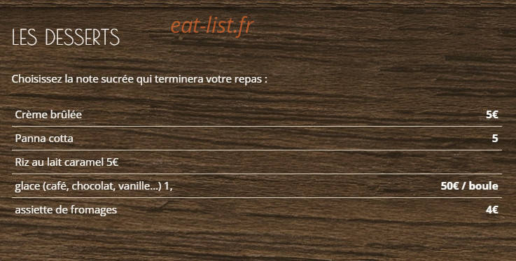 A La Belle Etoile — carte page 6