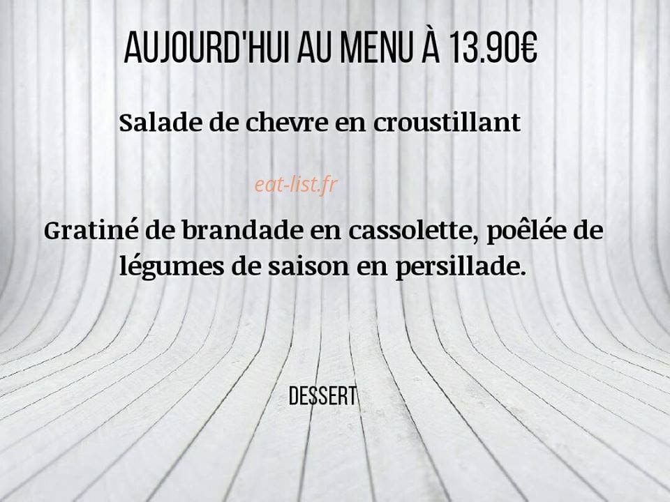 Le Bistrot des Frangins — carte page 1