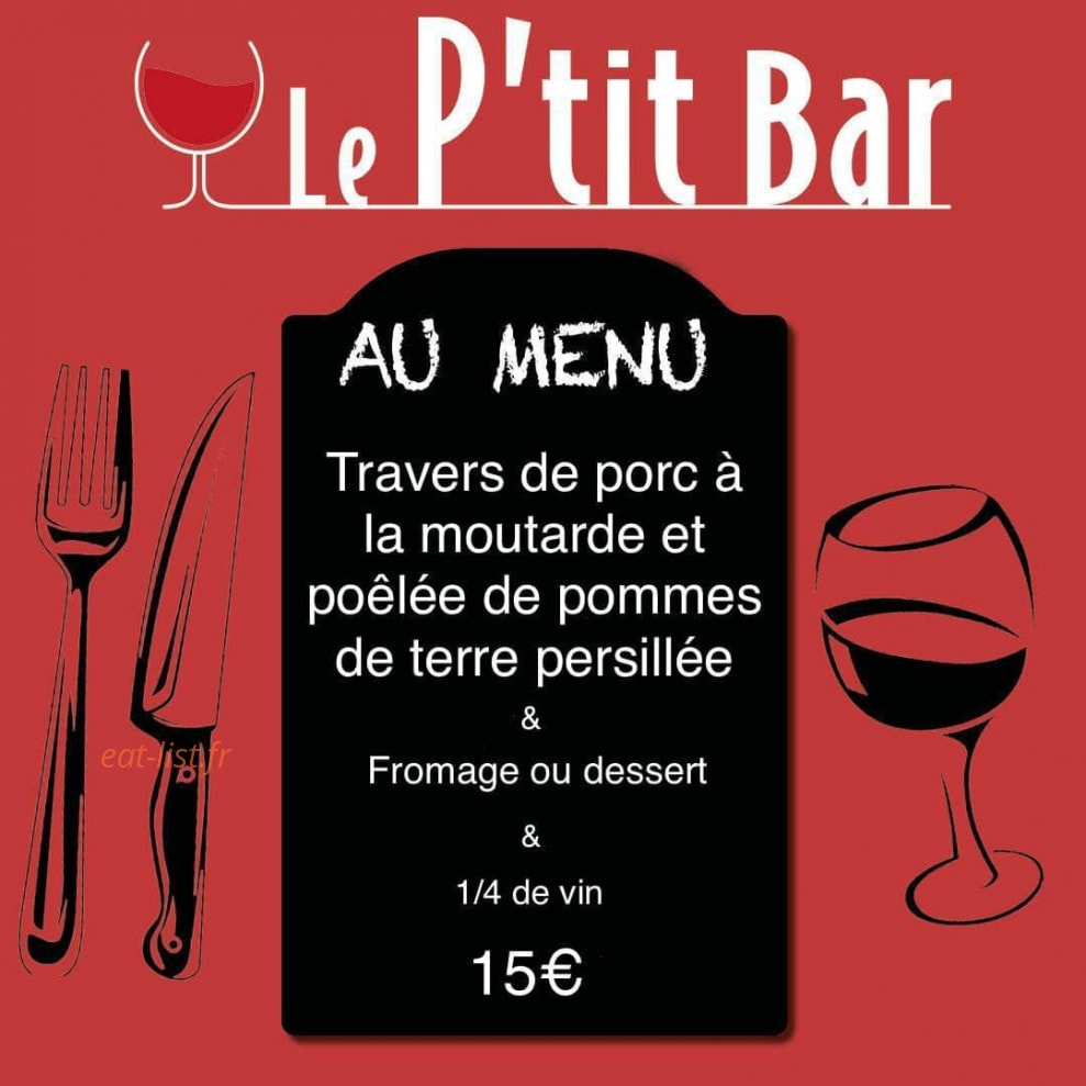 Le P'tit Bar — carte page 1