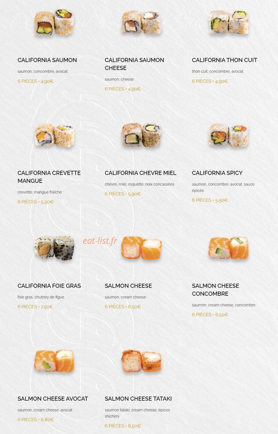 Kaly Sushi — carte page 12