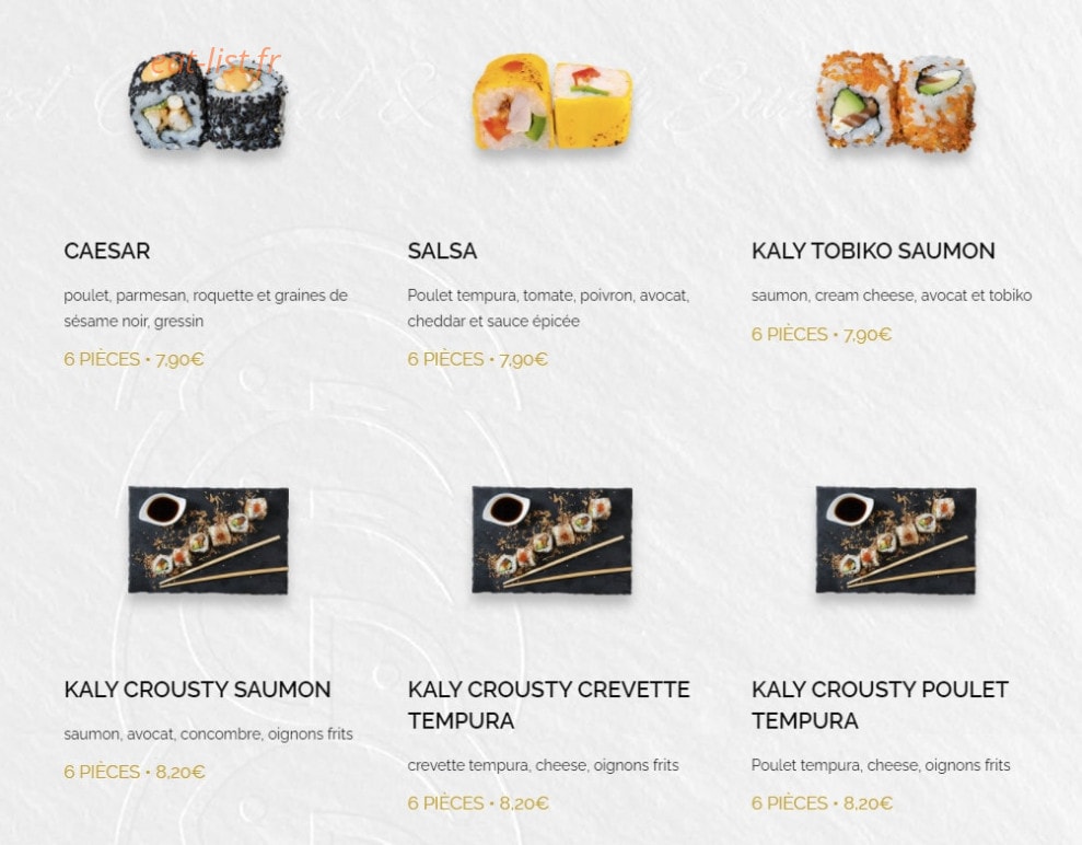 Kaly Sushi — carte page 14