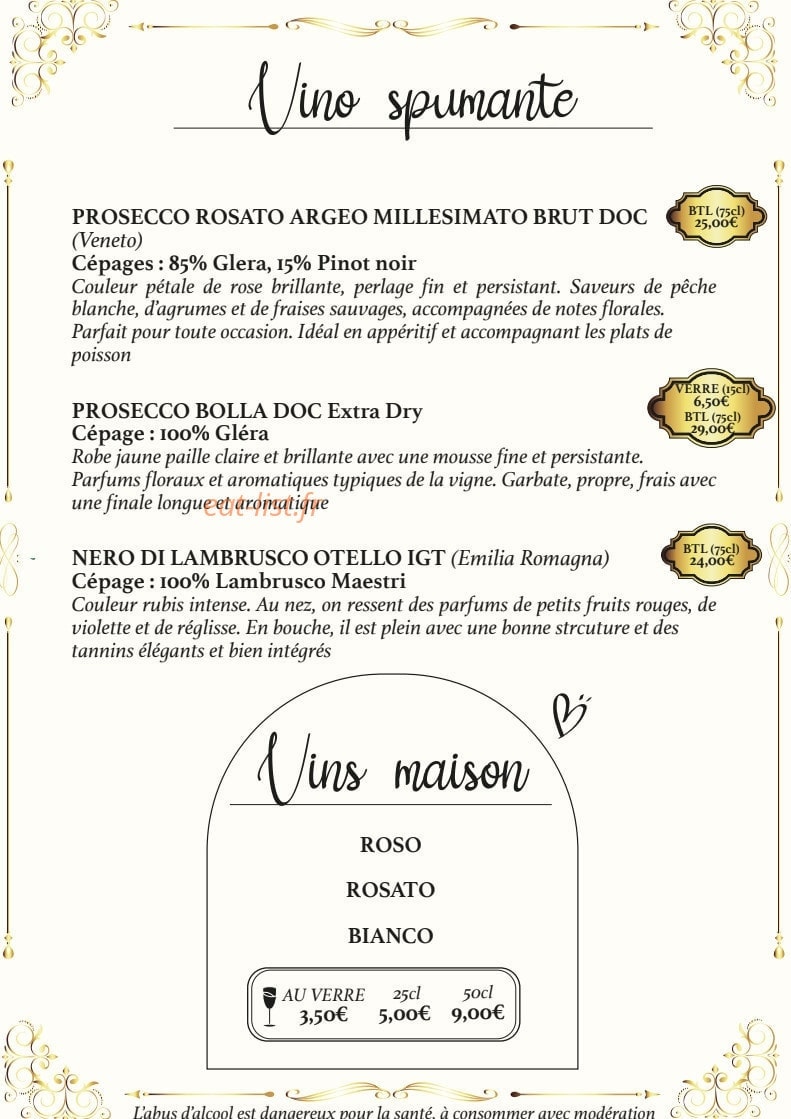 La Fontaine Dei Sapori — carte page 15