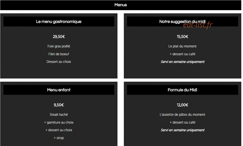 Le Comptoir de Marie — carte page 1