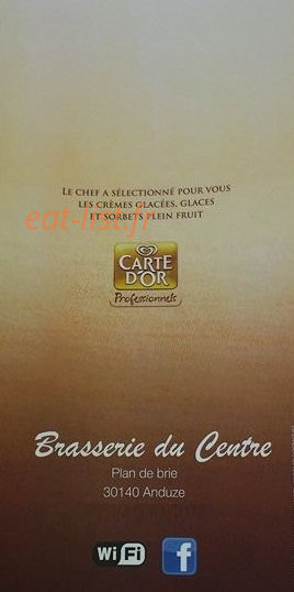 Brasserie Le Centre — carte page 1