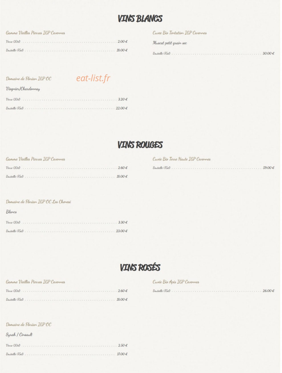 Cave Bourbon — carte page 5