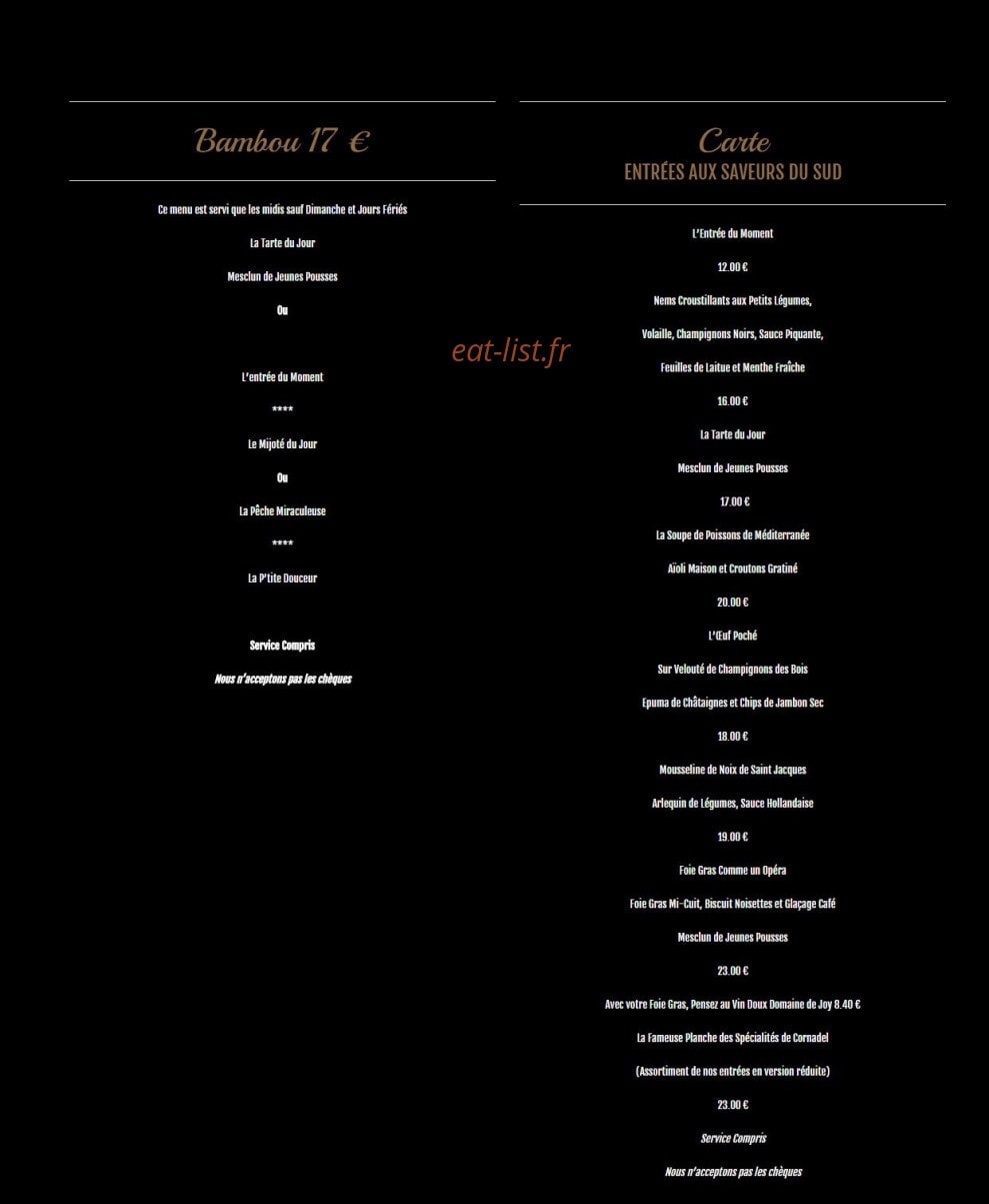 La Ferme De Cornadel — carte page 3