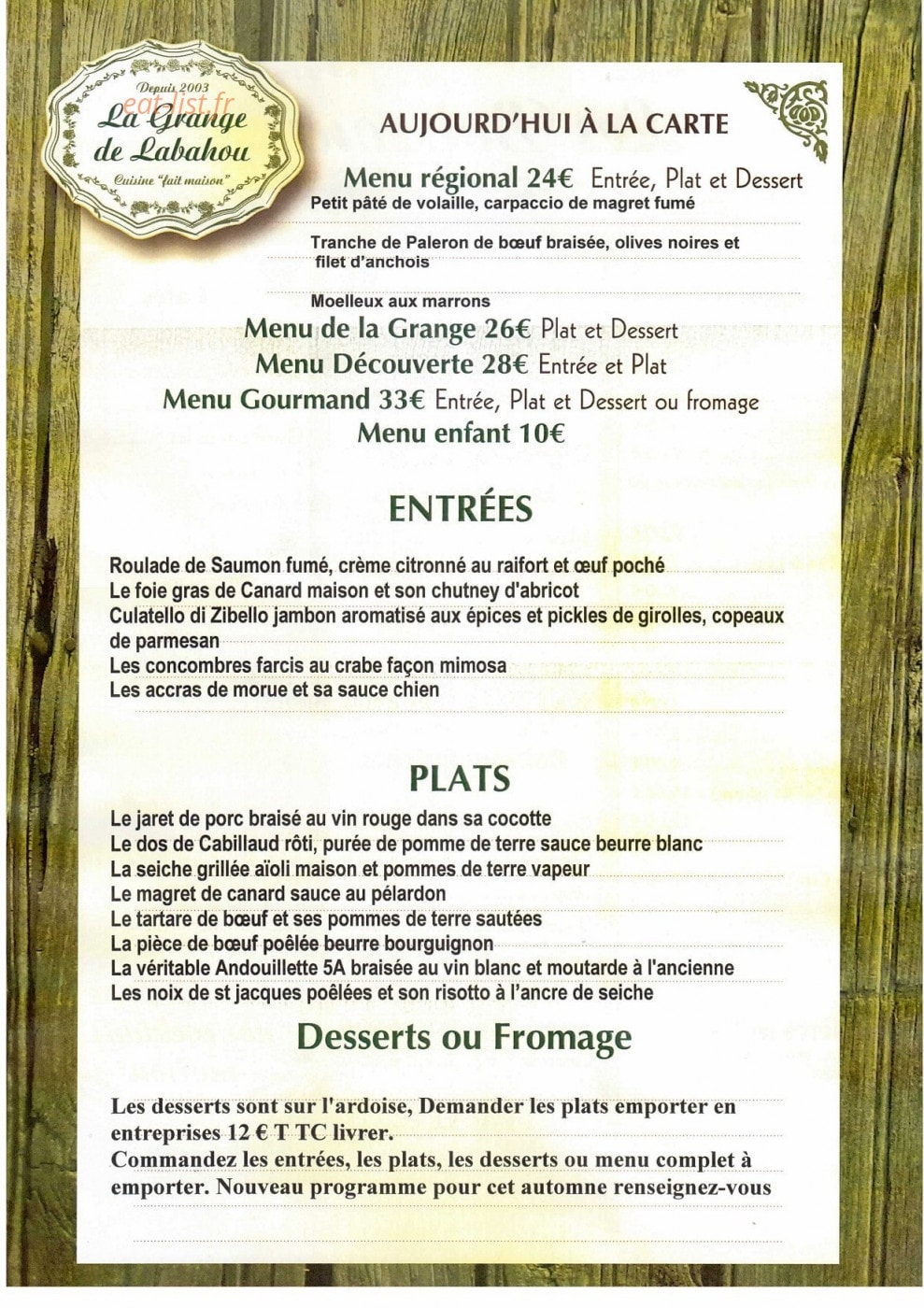 La Grange de Labahou — carte page 1