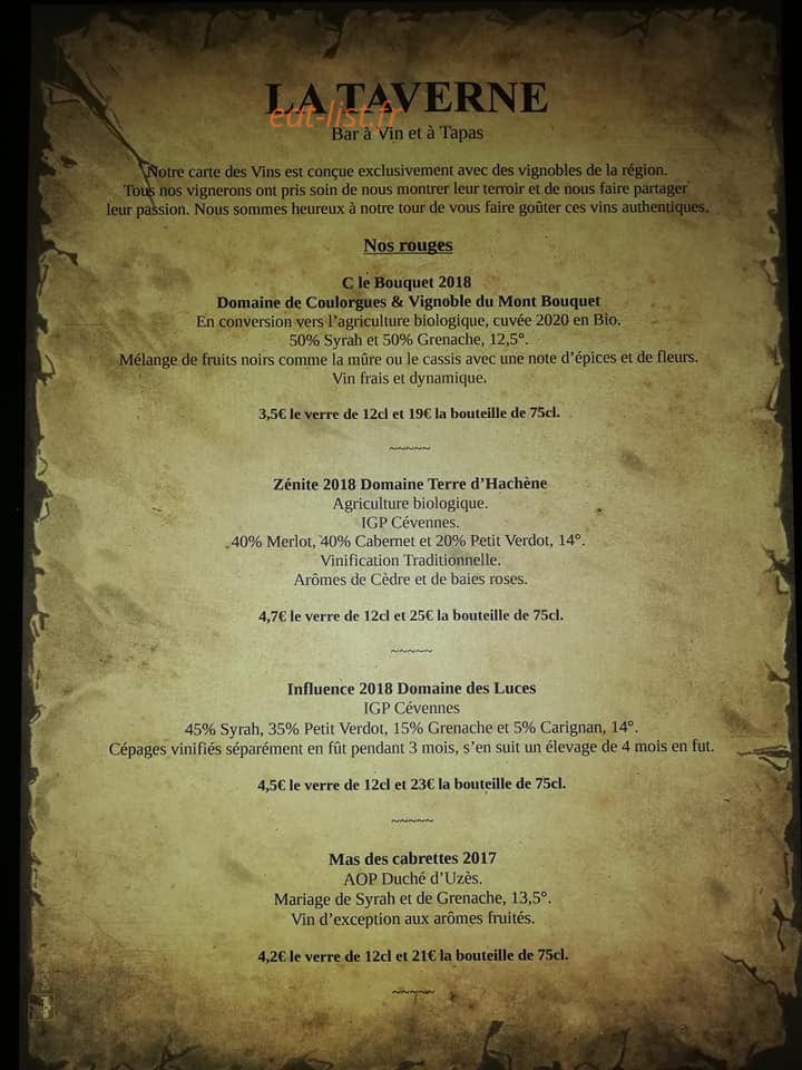 La Taverne — carte page 3
