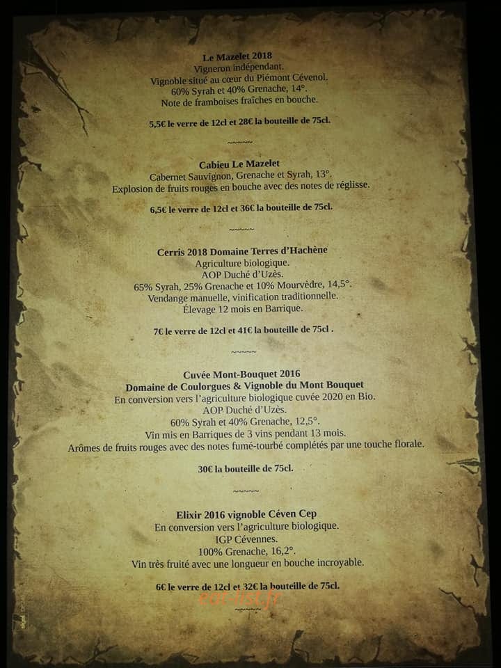 La Taverne — carte page 4