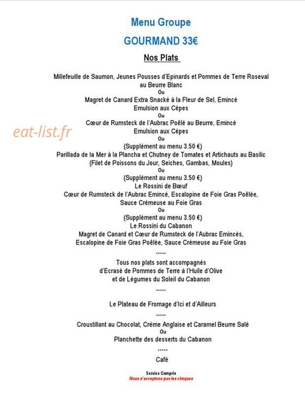 Le Cabanon — carte page 4