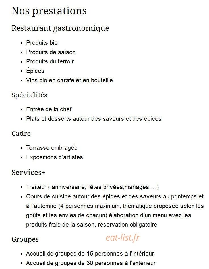Saveur du Sud — carte page 1