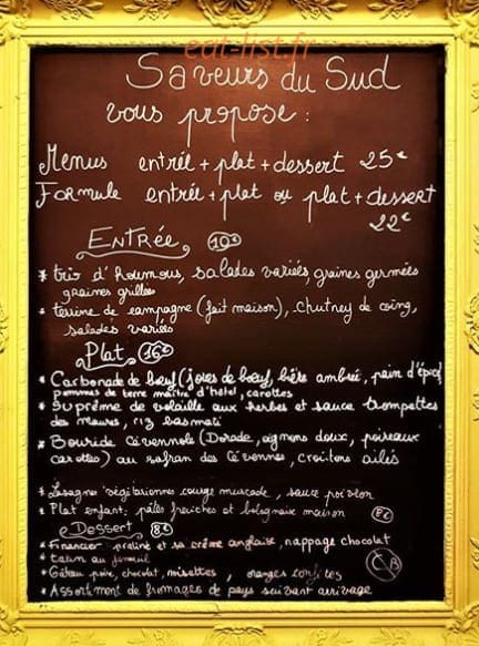 Saveurs Du Sud — carte page 1