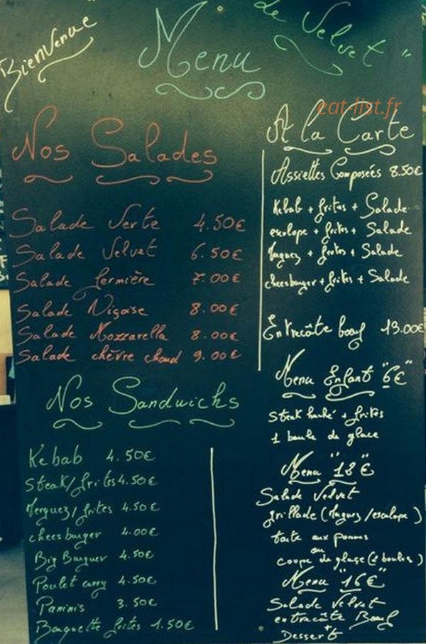 Le Velvet — carte page 1