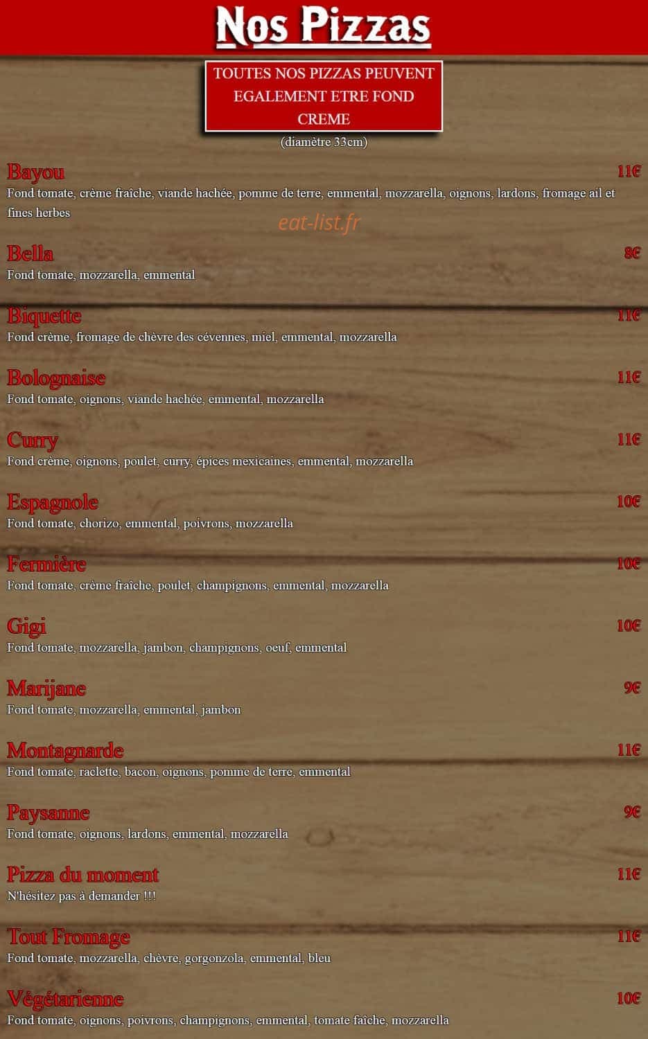 Le Bayou — carte page 1