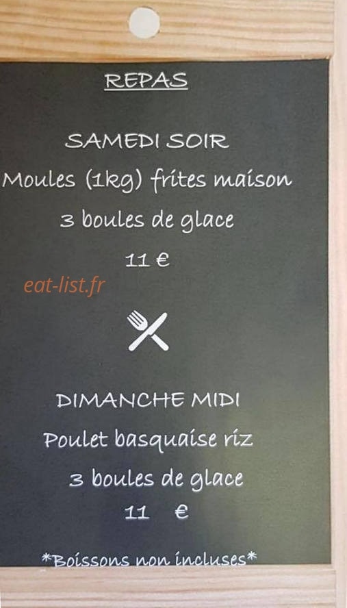 Bar pizzeria du boulevard — carte page 1