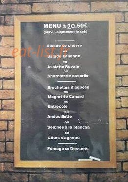 Bar Restaurant La Placette — carte page 1