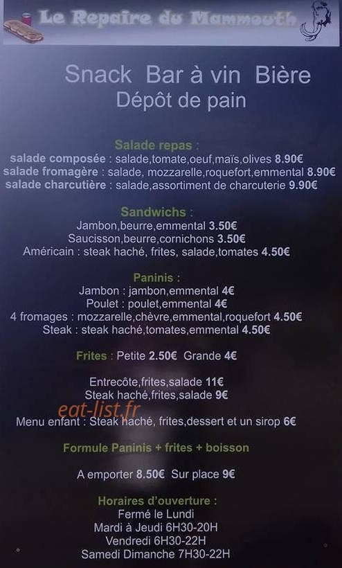 Le repaire du mammouth — carte page 1