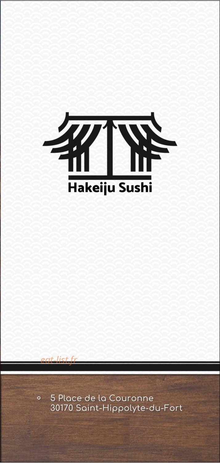 Hakeiju Sushi — carte page 1