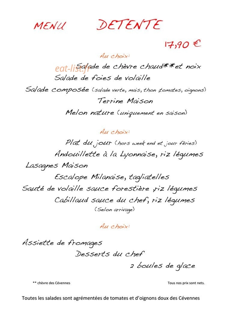 La detente — carte page 1