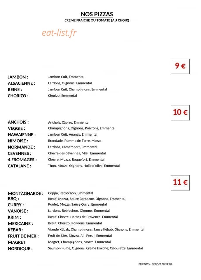 Le 10 Tacos — carte page 1