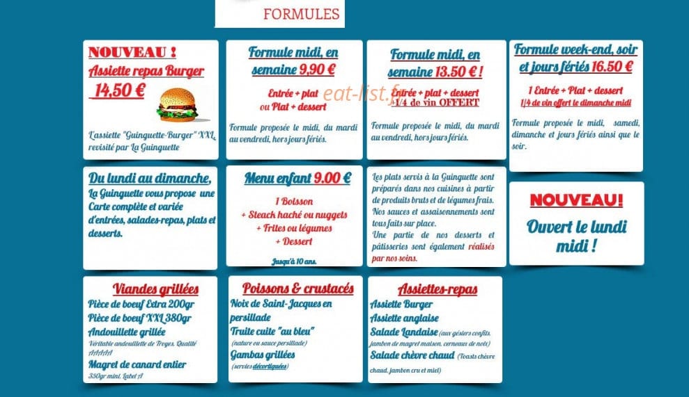 La Guinguette De Dions — carte page 1