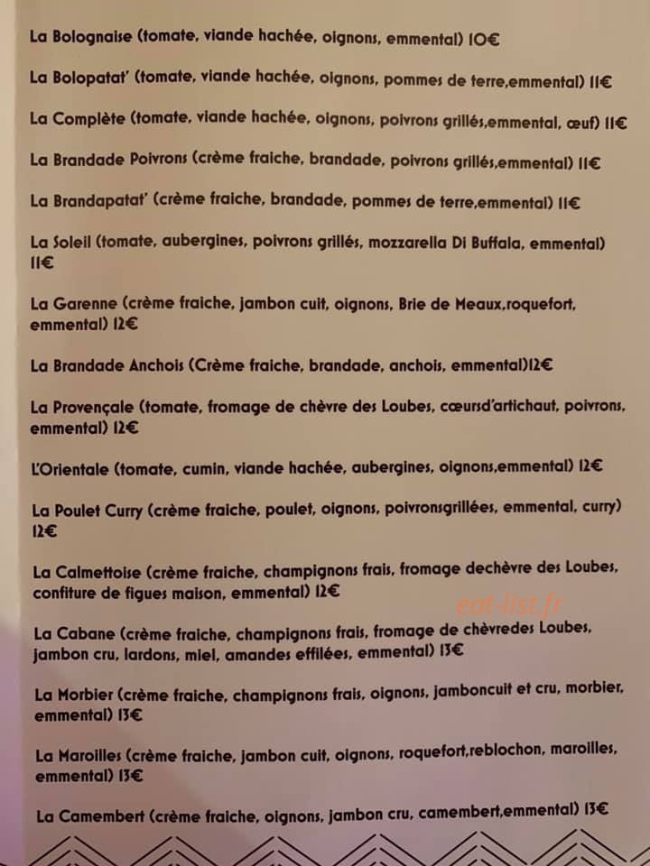 La cabane a pizza — carte page 2