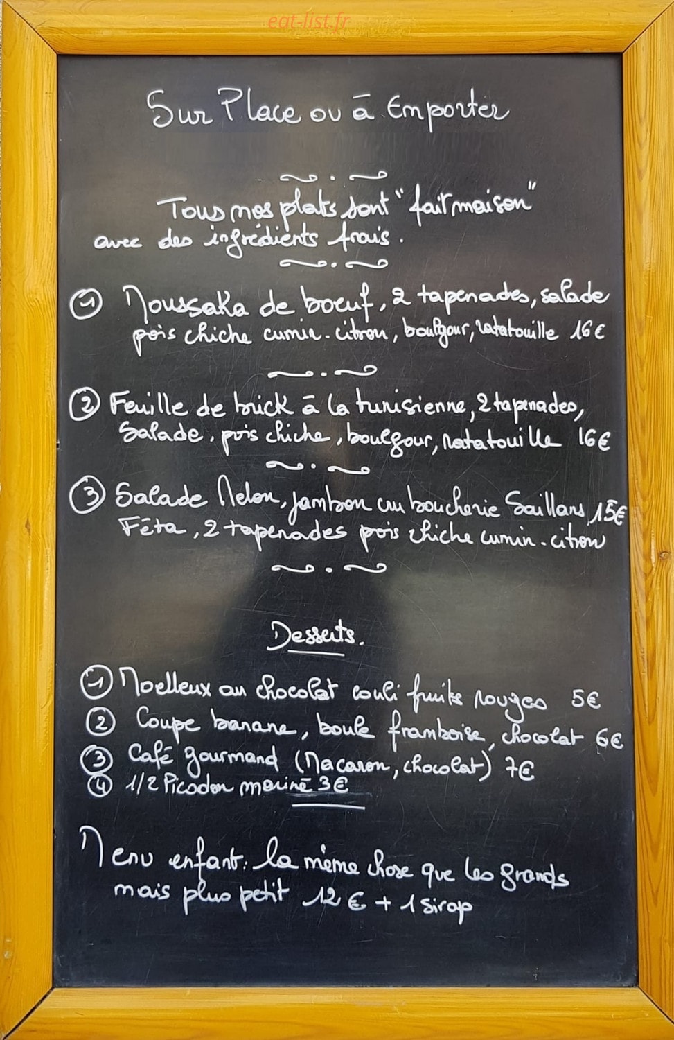 Au Caméléon — carte page 1