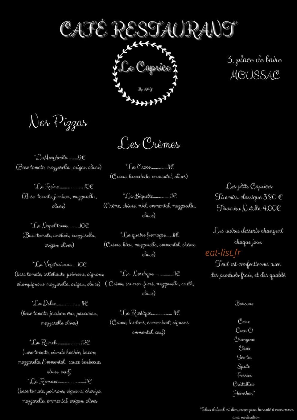 Le Caprice — carte page 1