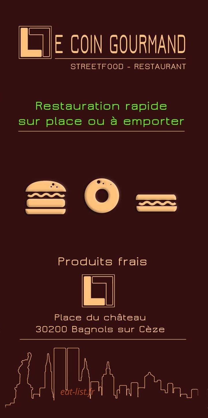 Le Coin Gourmand — carte page 1