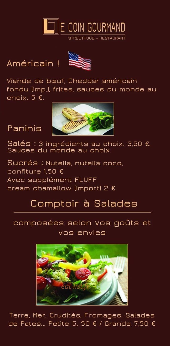 Le Coin Gourmand — carte page 4