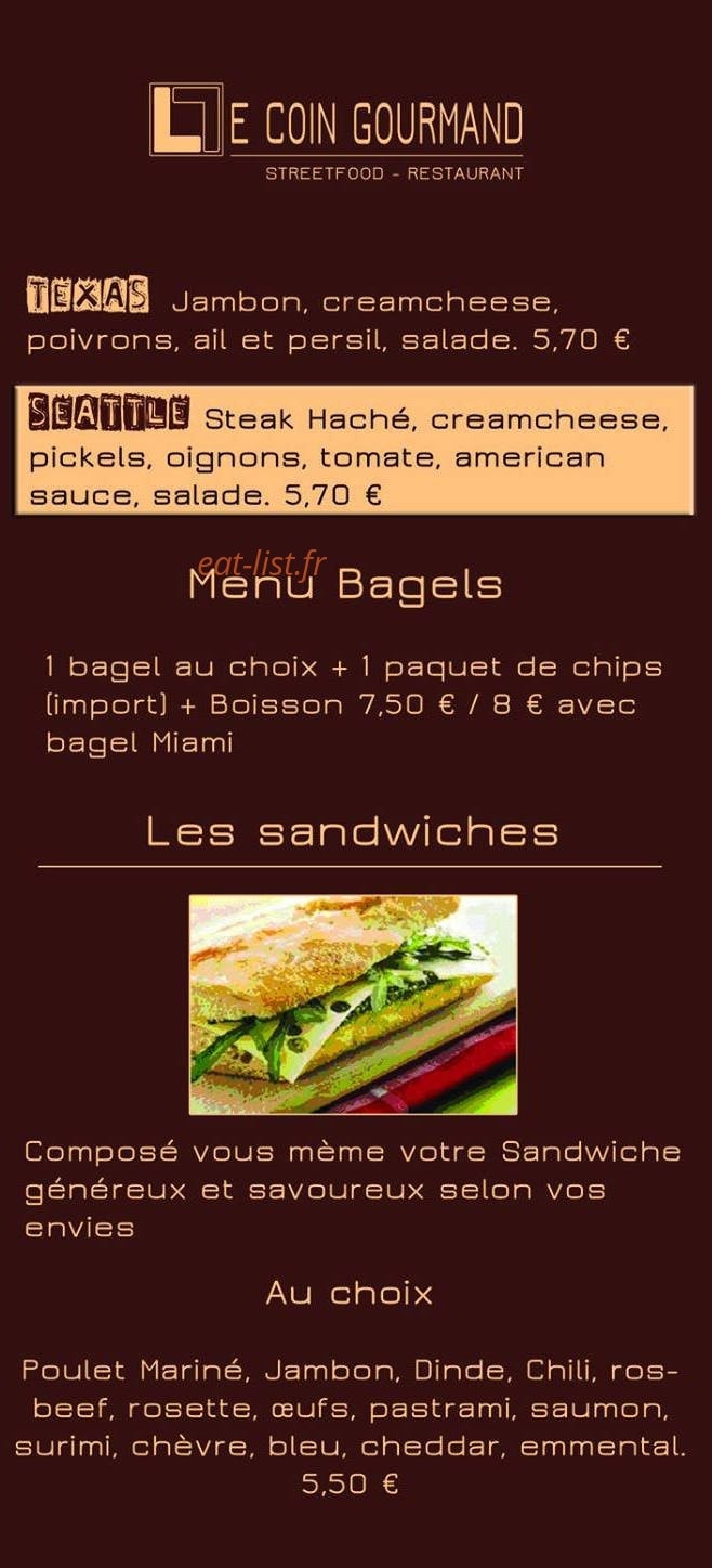 Le Coin Gourmand — carte page 5