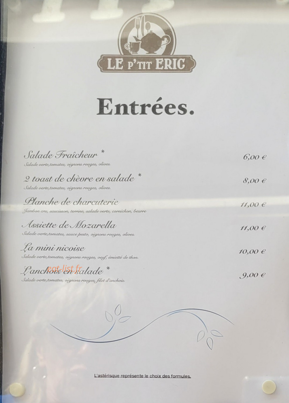 Le P’tit Eric — carte page 1