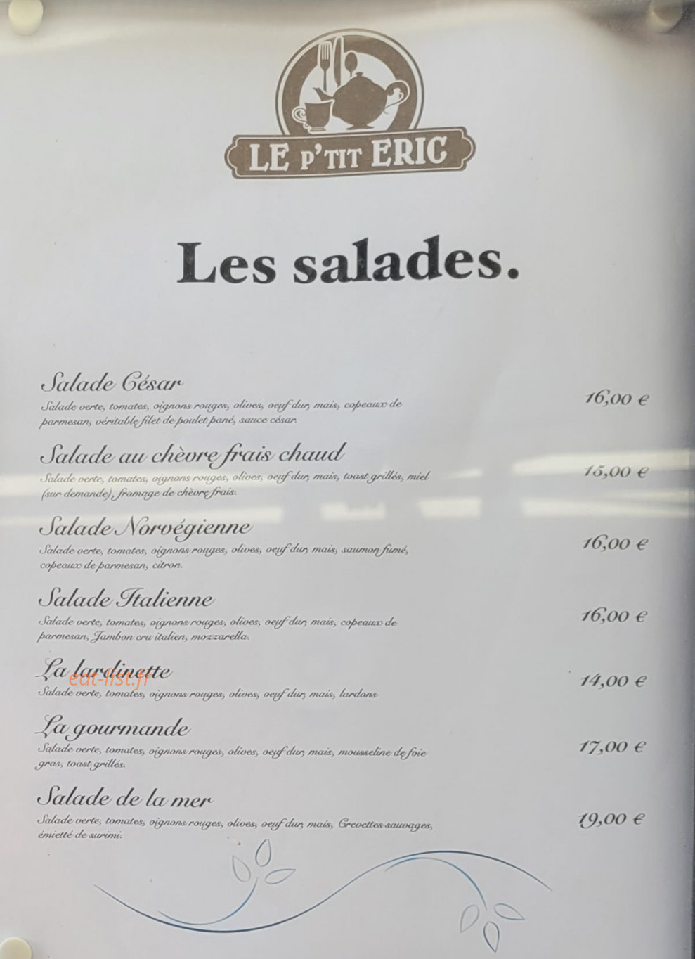 Le P’tit Eric — carte page 2