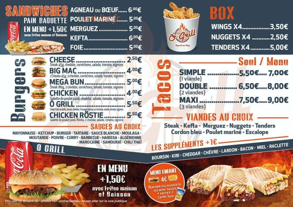 Ô Grill — carte page 2