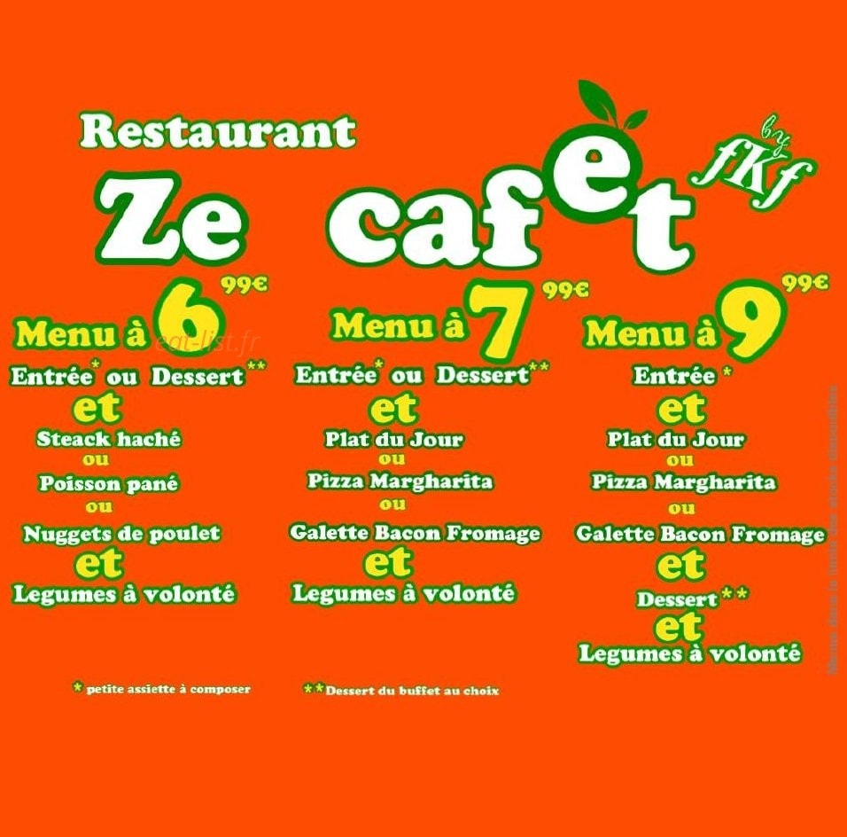 Ze Cafet by FKF — carte page 1